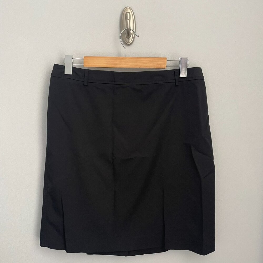 Ann Taylor Factory Store Womens Black Flat Front Straight Pencil Skirt Size 14